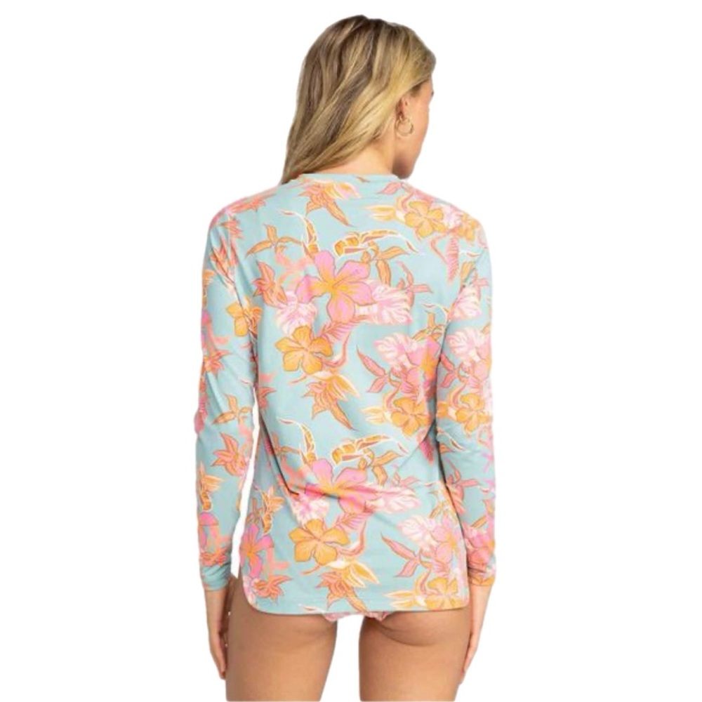 NEW Roxy Women’s UPF 50 Sun Protection Rash Guard Floral Long Sleeve Swim Tee - Picture 8 of 13